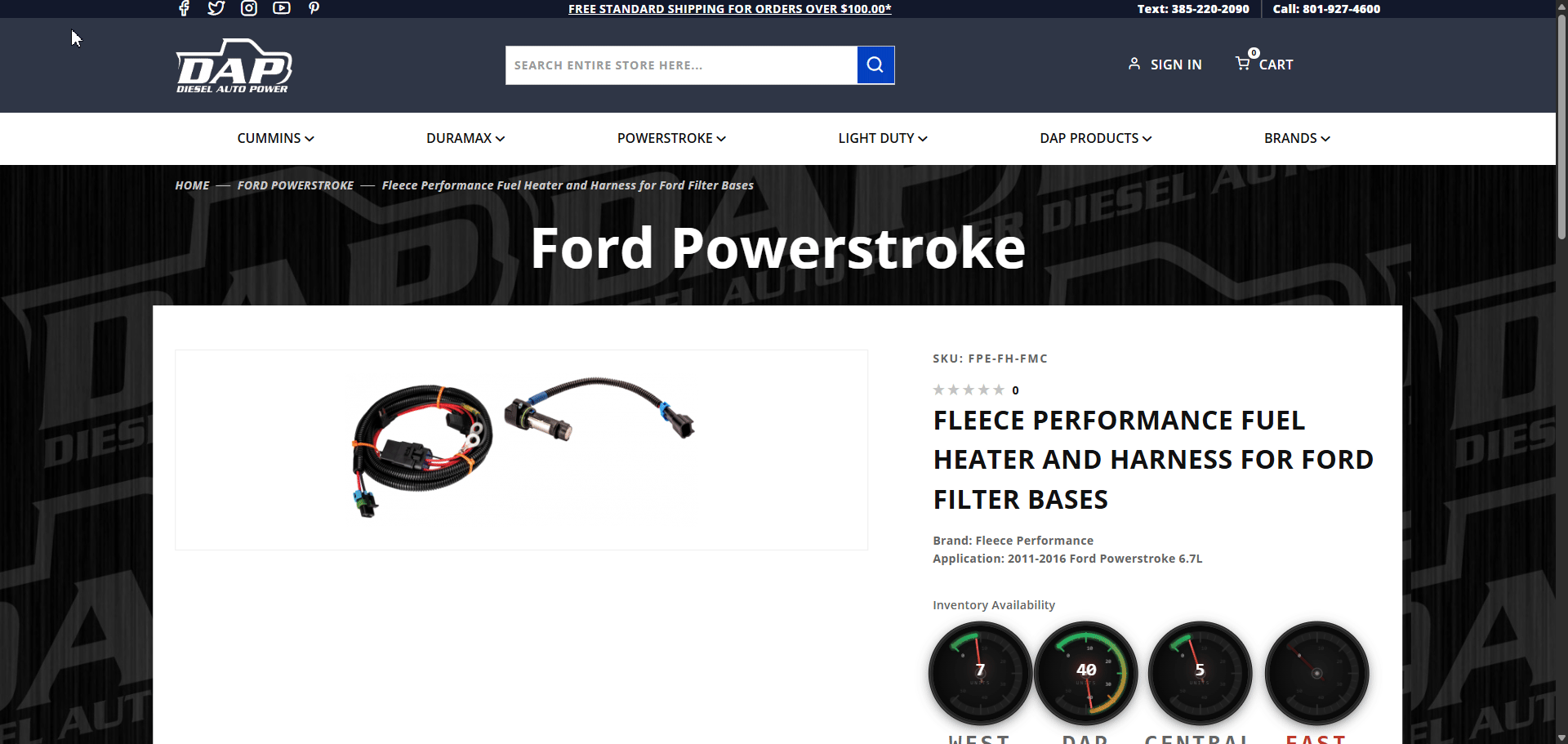 Diesel Auto Power website inventory visibility example